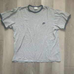 Vintage Y2K Grey Tag Nike Heather Gray Ringer T-Shirt